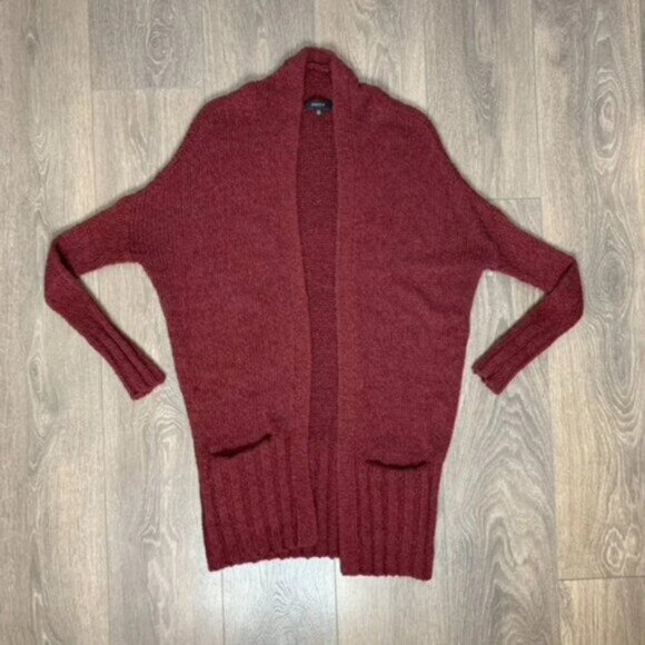 Talula Aritzia Women's Lenox Cardigan Sweater Knit Cashmere Wool Burgundy - Picture 6 of 15